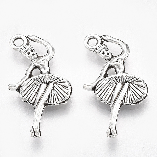 

PandaHall Tibetan Style Alloy Pendants, Ballet Dancer, Lead Free & Cadmium Free, Antique Silver, 25x12.5x3mm, Hole: 1.5mm, about 375pcs/500g...