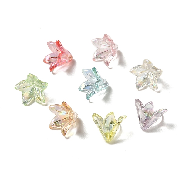 

PandaHall Transparent Acrylic Bead Caps, Lily Flower, Random Color, 16x12mm, Hole: 1.2mm Acrylic Multicolor