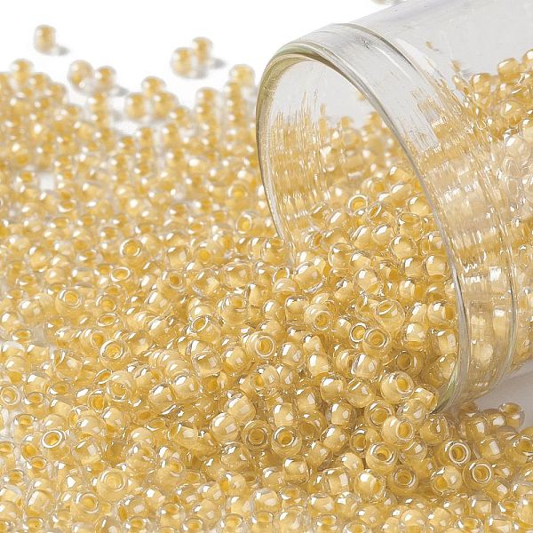 

PandaHall TOHO Round Seed Beads, Japanese Seed Beads, (983) Inside Color Custard Lined, 11/0, 2.2mm, Hole: 0.8mm, about 1110pcs/10g Glass..., Orange