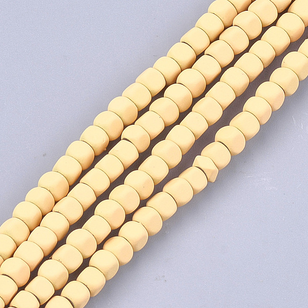 

PandaHall Spray Painted Non-magnetic Synthetic Hematite Beads Strands, Cube, Gold, 3.5~4x4x4mm, Hole: 0.8mm, about 99~110pcs/strand, 14.1...