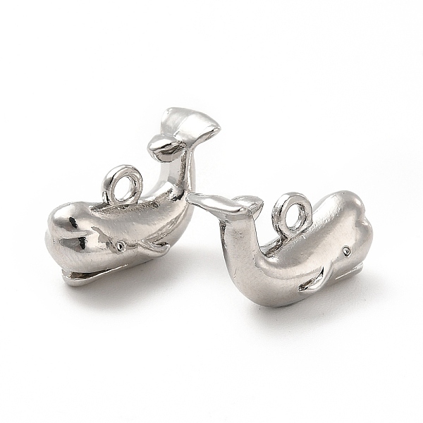 

PandaHall Rack Plating Alloy Charms, Cadmium Free & Lead Free, Whale Charm, Platinum, 9x14.5x6mm, Hole: 1.8mm Alloy Other Animal