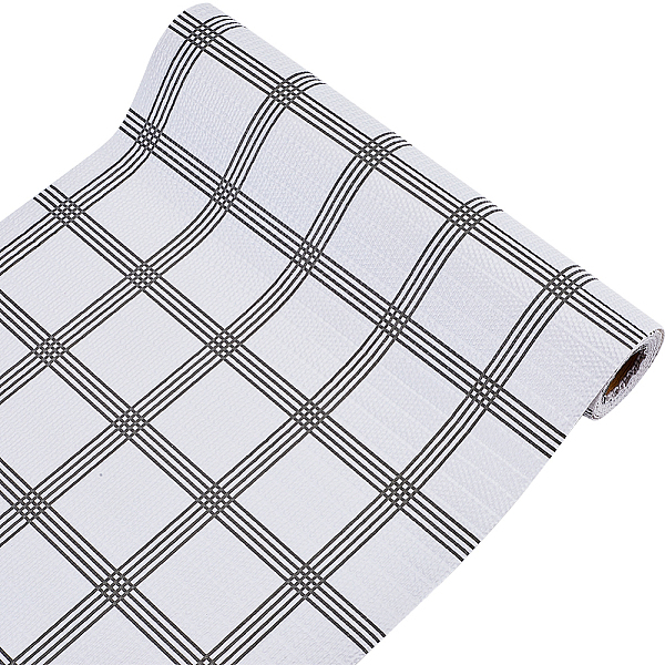 GORGECRAFT Kitchen Cabinet Shelf Drawer Liners Waterproof Fridge Mats Non Adhesive Non-Slip Oil-Proof Washable Black and White Grid...