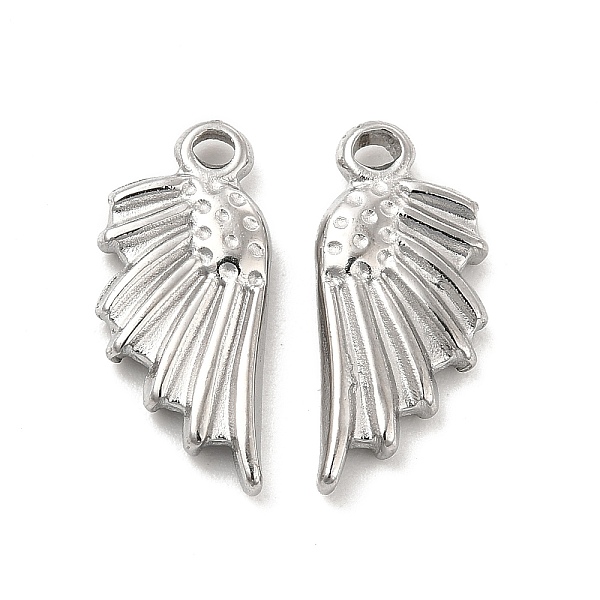 

PandaHall 304 Stainless Steel Pendants, Wing Charm, Stainless Steel Color, 18x8x2.5mm, Hole: 1.4mm 304 Stainless Steel Wing