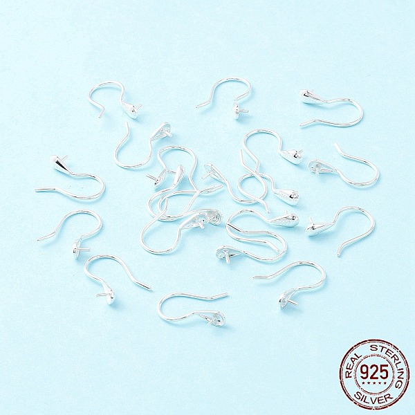 

PandaHall 925 Sterling Silver Earring Hooks, For Half-drilled Beads, Teardrop, Silver, 15x3.5mm, 21 Gauge, Pin: 0.7mm and 0.6mm(for half...