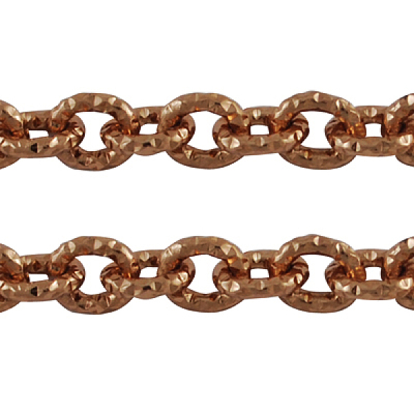 

PandaHall Aluminium Cable Chains, Unwelded, Oval, Camel, 7x6x1.5mm Aluminum Brown