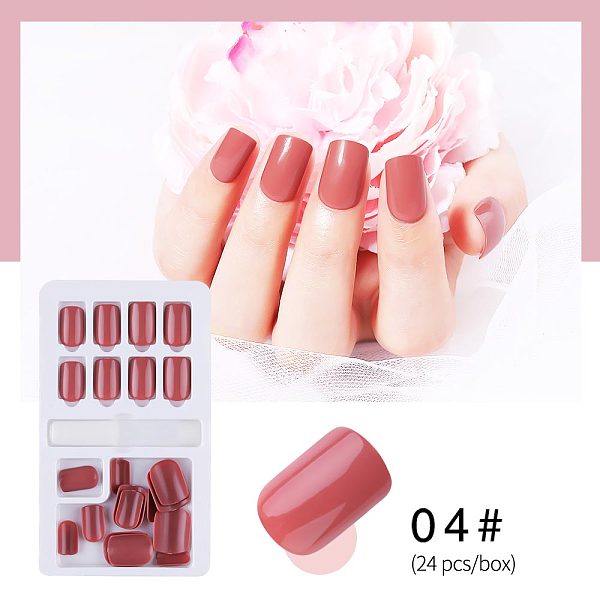 

PandaHall Nail Art Sets, with 24pc PVC False Nail Tips, 24pc Double Side Adhesive Glue Sticky Tape and 1pc Nail Glue, Indian Red, 11.4x6.8cm...