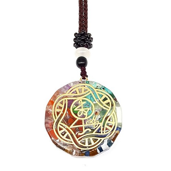 

PandaHall Resin & Natural & Synthetic Mixed Gemstone Pendant Necklaces, Flower, 25.59 inch(65cm) Resin Flower