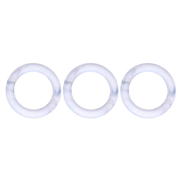 

PandaHall 3Pcs Ring Silicone Focal Beads, Chewing Beads For Teethers, DIY Nursing Necklaces Making, White, 65x9.5mm, Hole: 3mm, Inner...