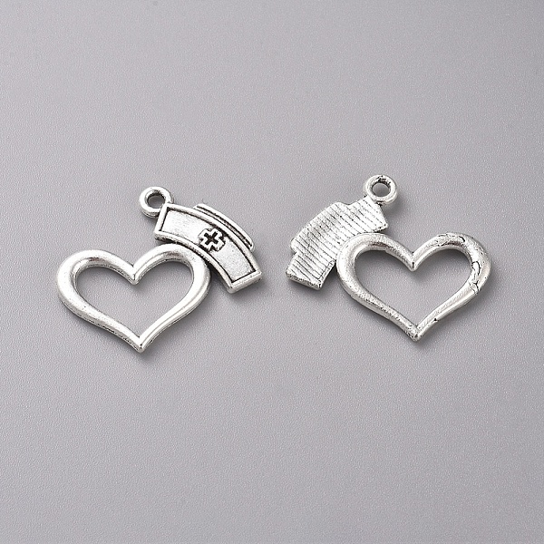 

PandaHall Tibetan Style Alloy Pendants, Heart with Nurse's Cap, Antique Silver, 20x23x2.5mm, Hole: 1.6mm Alloy Others