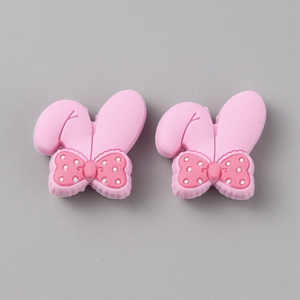 

PandaHall Rabbit with Bowknot Food Grade Eco-Friendly Silicone Beads, Chewing Beads For Teethers, DIY Nursing Necklaces Making, Pearl Pink...