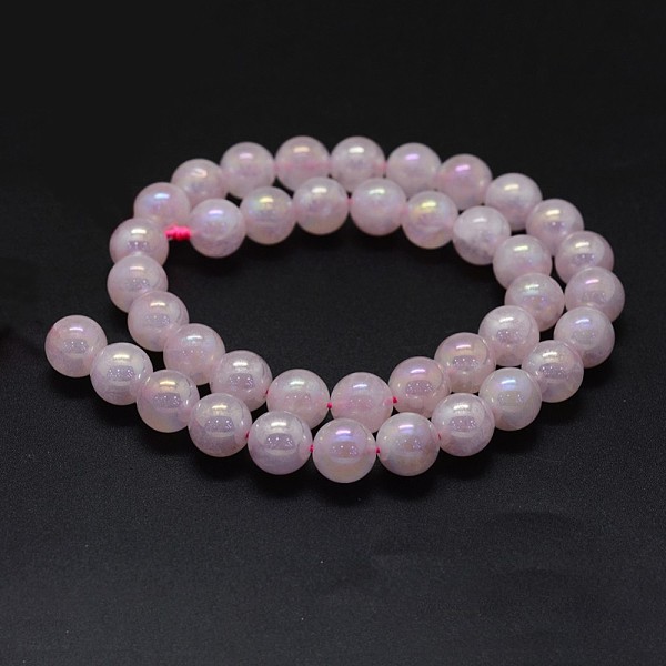 

PandaHall Electroplated Natural Rose Quartz Beads Strands, Round, 12mm, Hole: 1mm, about 32pcs/strand, 15.7 inch Rose Quartz Round
