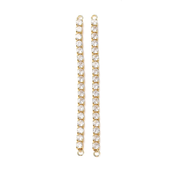 

PandaHall Rack Plating Brass Pave Cubic Zirconia Connector Charms, Rectangle Links, Lead Free & Cadmium Free, Real 18K Gold Plated..., Clear