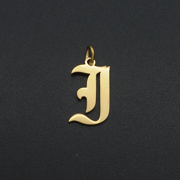 

PandaHall 201 Stainless Steel Pendants, with Jump Ring, Old English, Letter, Laser Cut, Golden, Letter.I, 17x9x1mm, Hole: 3mm 201 Stainless...