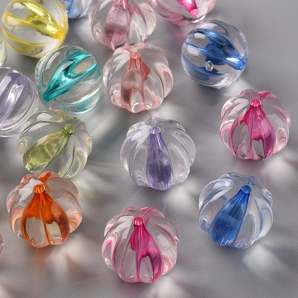 

PandaHall Transparent Acrylic Beads, Pumpkin, Mixed Color, 17.5x16mm, Hole: 1.8mm, about 183pcs/500g Acrylic Pumpkin Multicolor