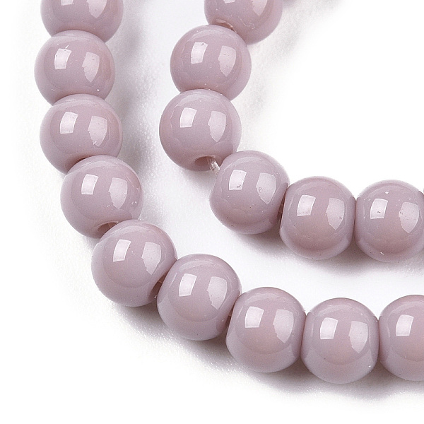 Opaque Solid Color Glass Beads Strands