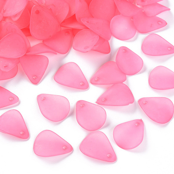 

PandaHall Transparent Frosted Acrylic Pendants, Petaline, Hot Pink, 17x14x2.5mm, Hole: 1.8mm, about 2330pcs/500g Acrylic Petaline