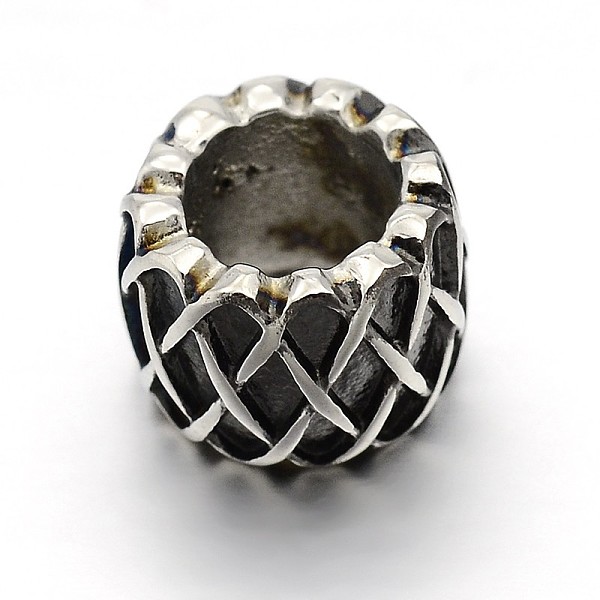 

PandaHall Retro 304 Stainless Steel Big Hole Column Beads, Antique Silver, 7.5x10.5mm, Hole: 6mm 304 Stainless Steel Column