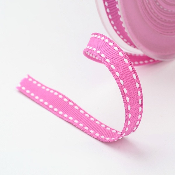 

PandaHall Grosgrain Polyester Ribbons for Gift Packings, Deep Pink, 3/8 inch(9mm), about 100yards/roll(91.44m/roll) Polyester None Pink
