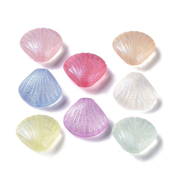 

PandaHall Luminous Transparent Acrylic Beads, with Glitter Powder, Glow in the Dark, Mixed Color, Shell Shape, 14.5x16.5x7.5mm, Hole: 1.6mm..., Multicolor