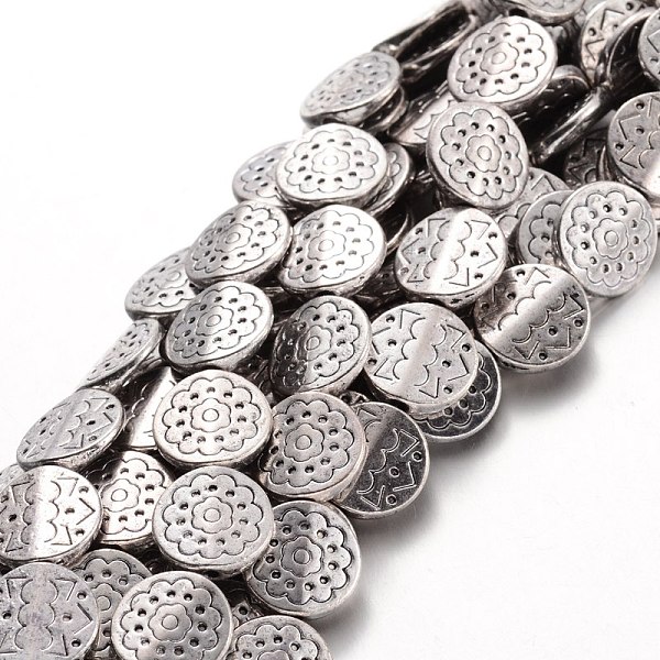 

PandaHall Tibetan Style Alloy Flat Round Bead Strands, Cadmium Free & Nickel Free & Lead Free, Antique Silver, 11x3mm, Hole: 1mm, about...