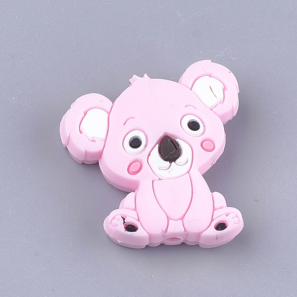 

PandaHall Food Grade Eco-Friendly Silicone Beads, Chewing Beads For Teethers, DIY Nursing Necklaces Making, Koala, Pearl Pink, 28x26x8mm...