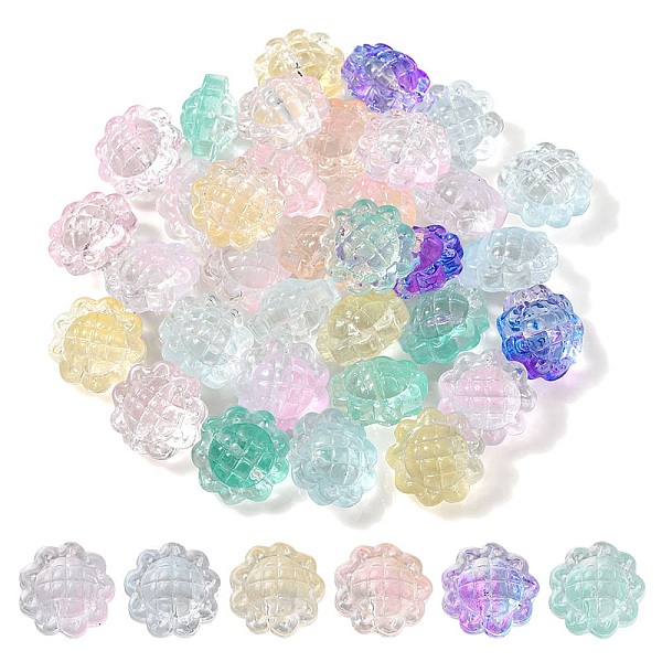 

PandaHall 35Pcs Transparent Spray Painted Glass Beads, Sunflower, Mixed Color, 15x10mm, Hole: 1.2mm Glass Flower Multicolor