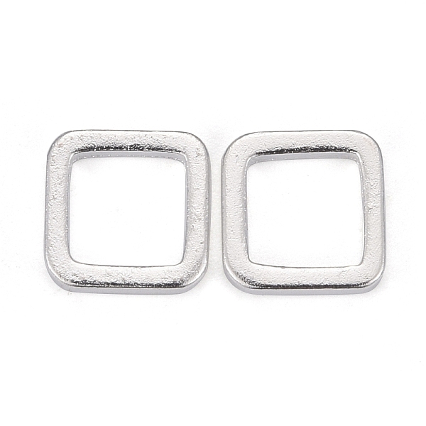 

PandaHall Brass Linking Rings, Long-Lasting Plated, Square, 925 Sterling Silver Plated, 6x6x1mm, Inner Diameter: 4x4mm Brass Square