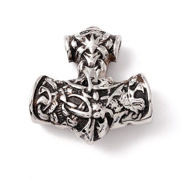 

PandaHall 304 Stainless Steel Pendants, Nuggets, Antique Silver, 42x40.5x16mm, Hole: 6mm 304 Stainless Steel Nuggets