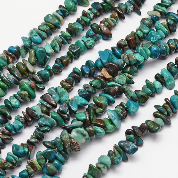 

PandaHall Natural Chrysocolla Bead Strands, Chips, 4~12x4~12mm, Hole: 1mm, about 15.74 inch Chrysocolla Chip
