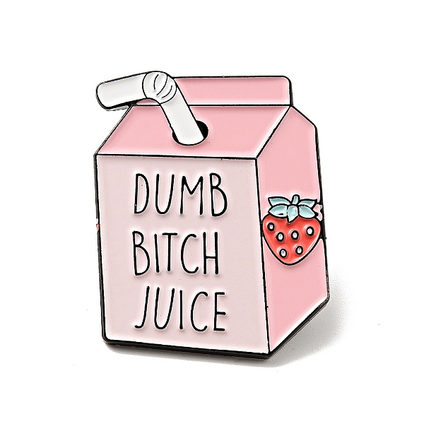 

PandaHall Word Dumb Bitch Juice Enamel Pin, Electrophoresis Black Alloy Drink Brooch for Backpack Clothes, Pink, 29.5x23x2mm Alloy+Enamel...
