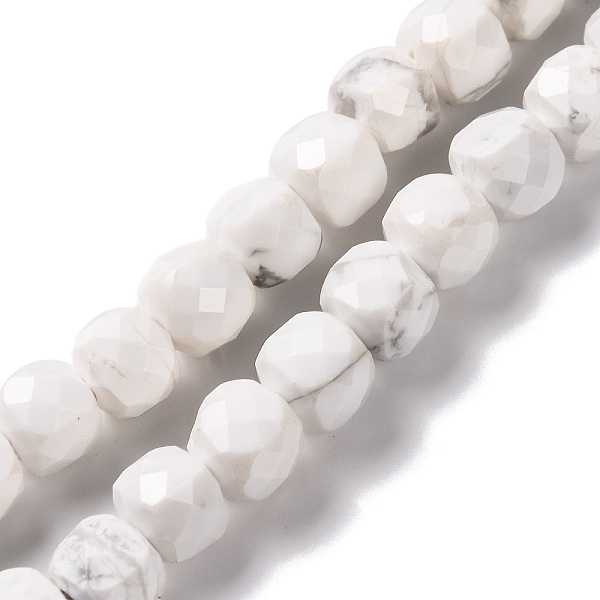 

PandaHall Natural Howlite Beads Strands, Dyed, Faceted Rhombus Cut, Cube, White, 5x5x5mm, Hole: 1mm, about 70~81pcs/strand, 14.57~15.75''...