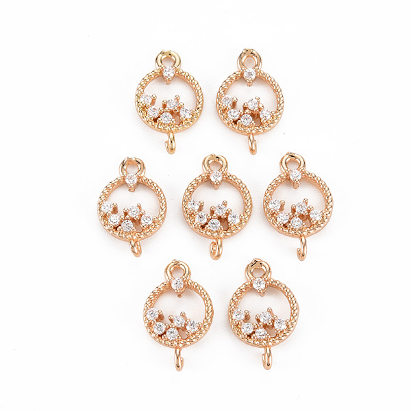

PandaHall Rack Plating Brass Micro Pave Clear Cubic Zirconia Links Connectors, Long-Lasting Plated, Cadmium Free & Lead Free, Ring, Light...