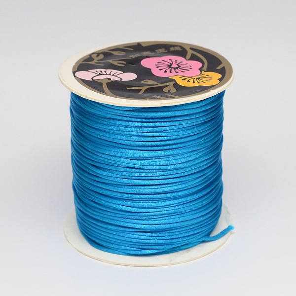 

PandaHall Nylon Thread, Rattail Satin Cord, Deep Sky Blue, 1mm, about 87.48 yards(80m)/roll Nylon Blue