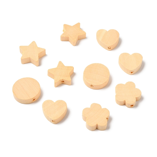 

PandaHall Natural Wood European Beads, Bisque, Mixed Shapes, 16.5~19.5x17.5~20x6mm, about 600pcs/500g Schima Wood Mixed Shapes Orange