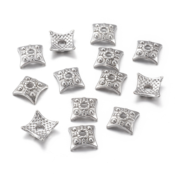

PandaHall Tibetan Style Bead Caps, Cadmium Free & Nickel Free & Lead Free, Antique Silver, 7.5x7.5x3mm, Hole: 2mm Alloy