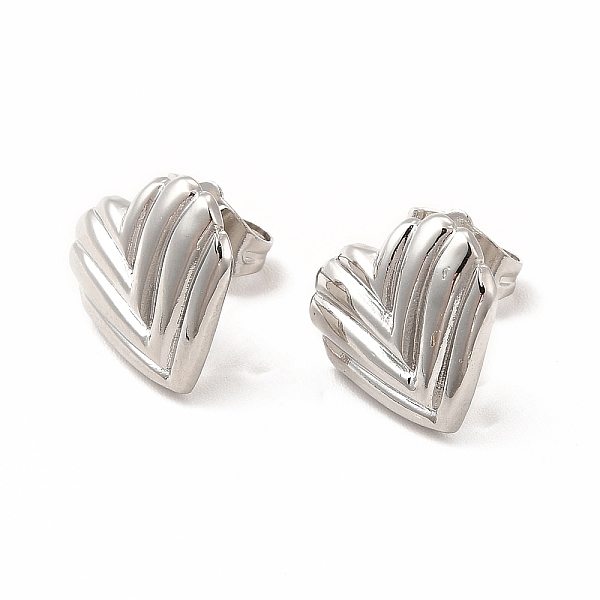 

PandaHall Heart Rack Plating Brass Stud Earrings for Women, Long-Lasting Plated, Lead Free & Cadmium Free, Platinum, 13x13mm, Pin: 1mm Brass...