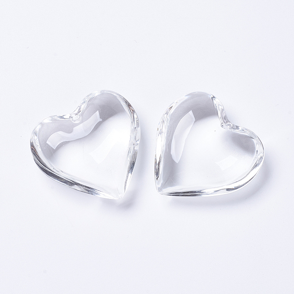 

PandaHall Glass Pendants, Heart, Clear, 42x43.5x15mm, Hole: 2mm Glass Heart Clear