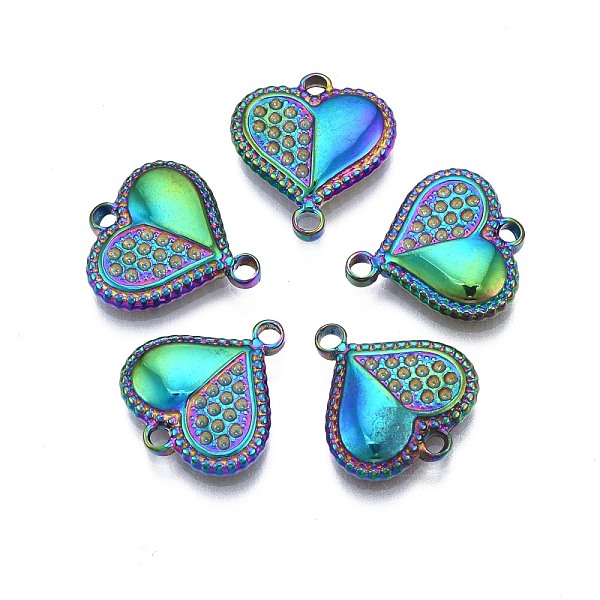 

PandaHall Rack Plating Rainbow Color Alloy Connector Rhinestone Settings, Cadmium Free & Nickel Free & Lead Free, Heart, 1x13x2.5mm, Hole...