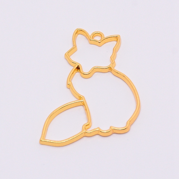 

PandaHall Alloy Open Back Bezel Pendants, DIY Accessories for Jewelry Making, For DIY UV Resin, Epoxy Resin, Fox Shape, Golden, 46x36x2.2mm...
