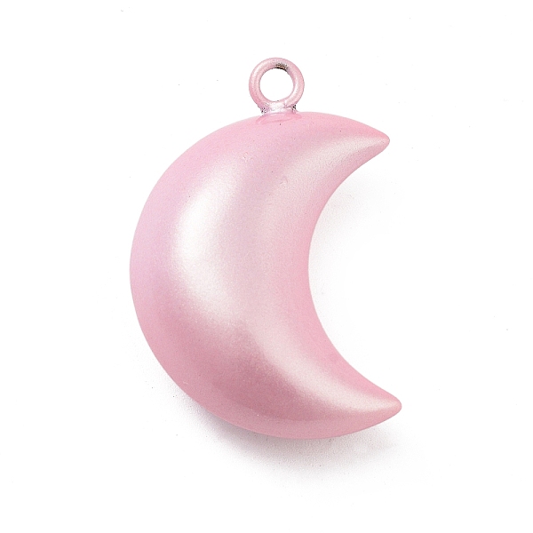 

PandaHall Brass Pendants, Moon, Pink, 37x24.5x13.5mm, Hole: 3mm Brass Moon Pink