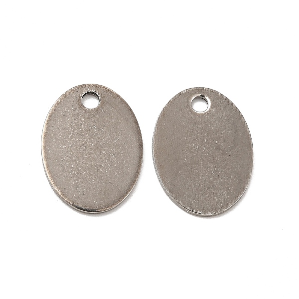 

PandaHall 201 Stainless Steel Pendants, Oval Charm, Stainless Steel Color, 15x11x0.5mm, Hole: 1.5mm 201 Stainless Steel Oval