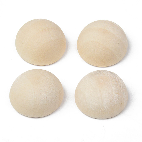

PandaHall Unfinished Natural Wood Cabochons, Undyed, Half Round/Dome, Old Lace, 19x10mm Wood Half Round