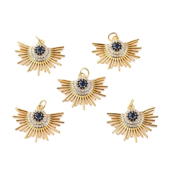 

PandaHall Brass Micro Pave Cubic Zirconia Pendants, Long-Lasting Plated, Cadmium Free & Lead Free, Fan, Real 18K Gold Plated, 19x24.5x3.5mm..., Multicolor