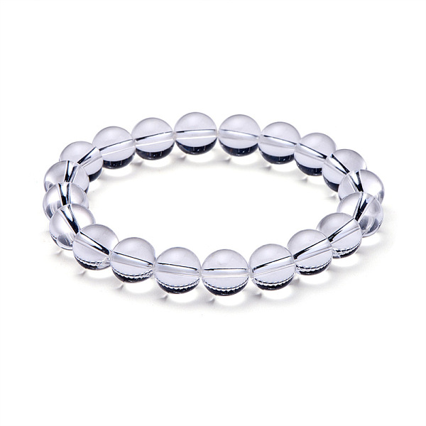 

PandaHall Natural Crystal Round Beads Stretch Bracelets, 51~53mm Quartz