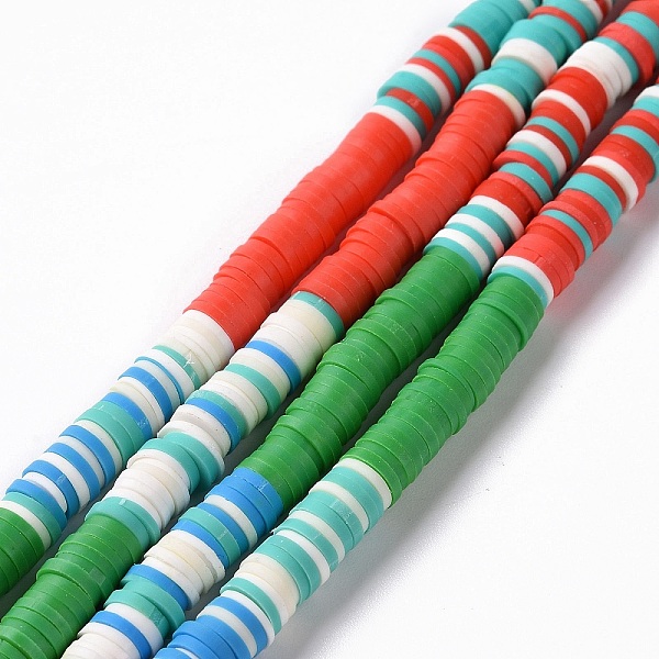 

PandaHall Handmade Polymer Clay Bead Strands, Heishi Beads, Disc/Flat Round, Green, 6x0.2~2mm, Hole: 2mm, about 325~330pcs/strand, 15.12~...
