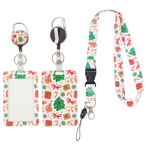 PandaHall SUNNYCLUE ABS Plastic ID Badge Holder Sets, include Lanyard and Retractable Badge Reel, ID Card Holders with Clear Window...