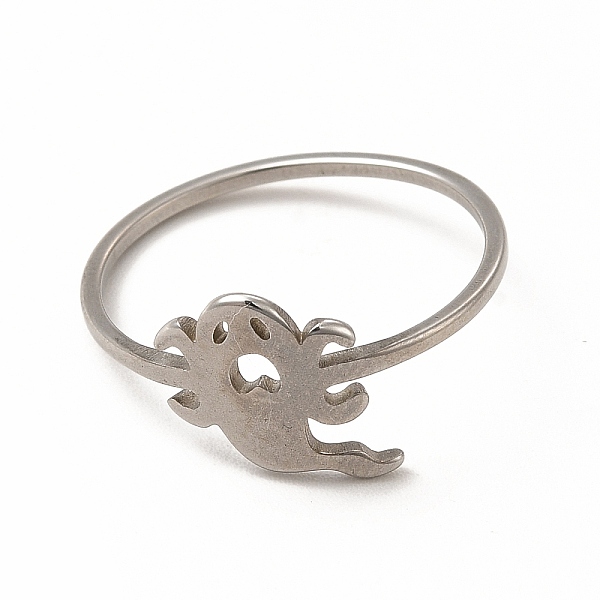 

PandaHall 304 Stainless Steel Hollow Out Ghost Finger Ring for Women, Stainless Steel Color, Inner Diameter: 17.8mm 304 Stainless Steel