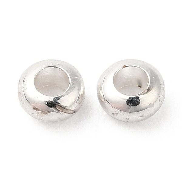 

PandaHall Brass Beads, Cadmium Free & Lead Free, Rondelle, Long-Lasting Plated, Silver, 3x1.5mm, Hole: 1.2mm Brass Rondelle