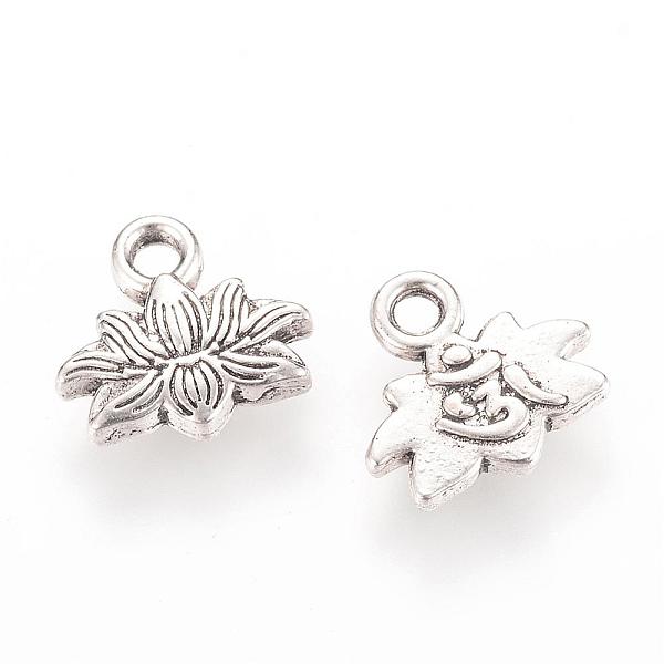 

PandaHall Tibetan Style Alloy Charms, Lotus, Cadmium Free & Lead Free, Antique Silver, 10.5x11x2mm, Hole: 2mm, about 1490pcs/1000g Alloy...