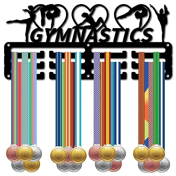 

PandaHall CREATCABIN Gymnastics Medal Hangers Medal Holder Display Rack Sports Metal Hanging Awards Iron Small Mount Decor for Wall Home..., Black